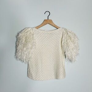 Elegant Cream Textured Women's Top
